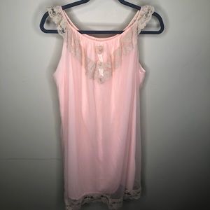Beautiful 60s 70’s Pink Lace Nightie Dress